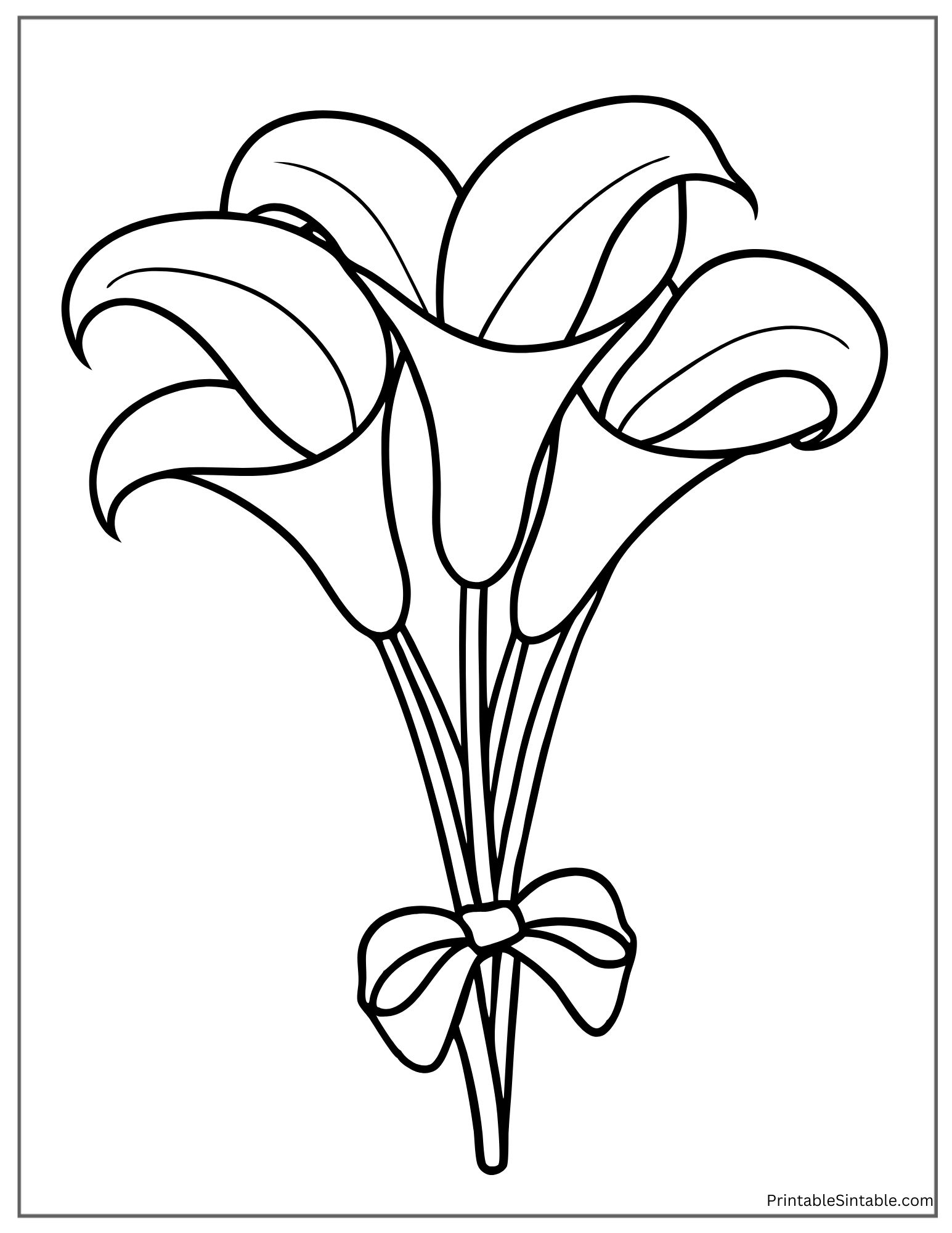 calla lily bouquet with ribbon