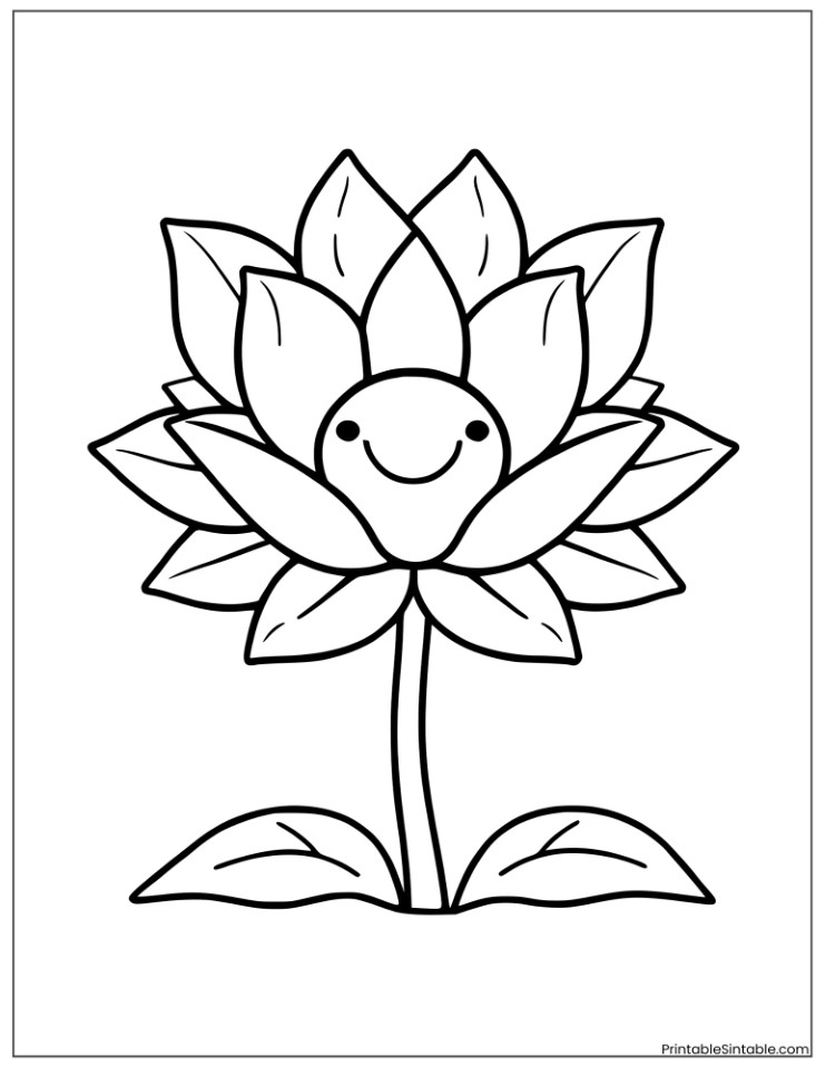 cute lotus flower drawing