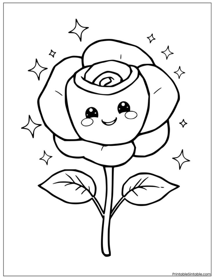 cute rose with a smiling face