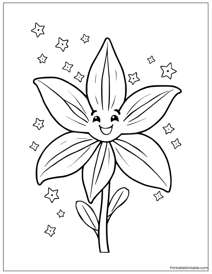 cute smiling lily flower