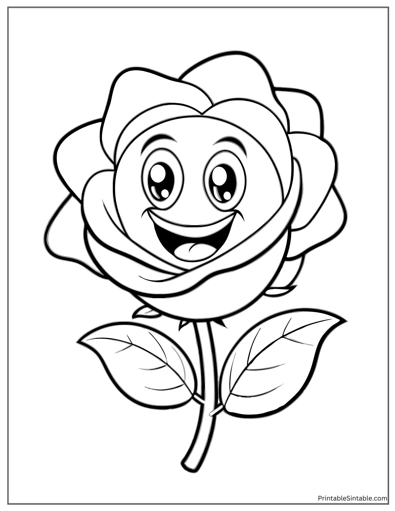 cute smiling rose with big eyes