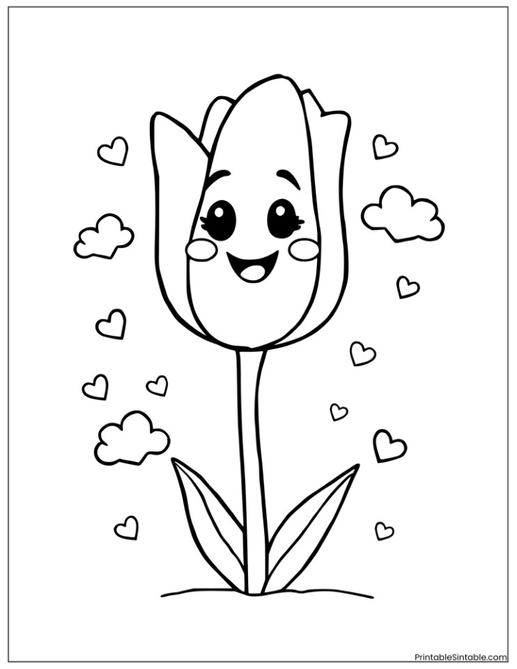 cute smiling tulip