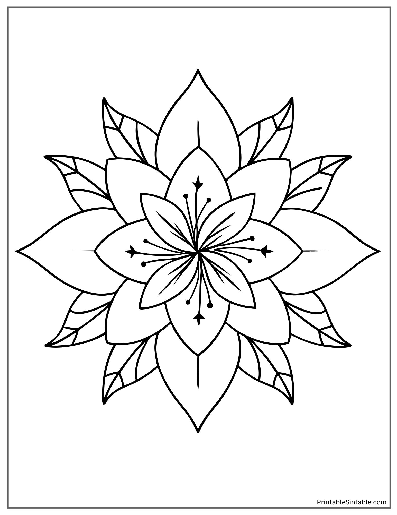 detailed floral lily mandala