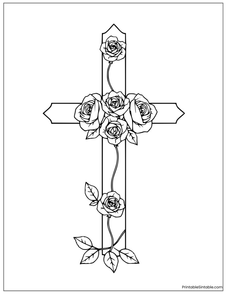 easy cross with roses