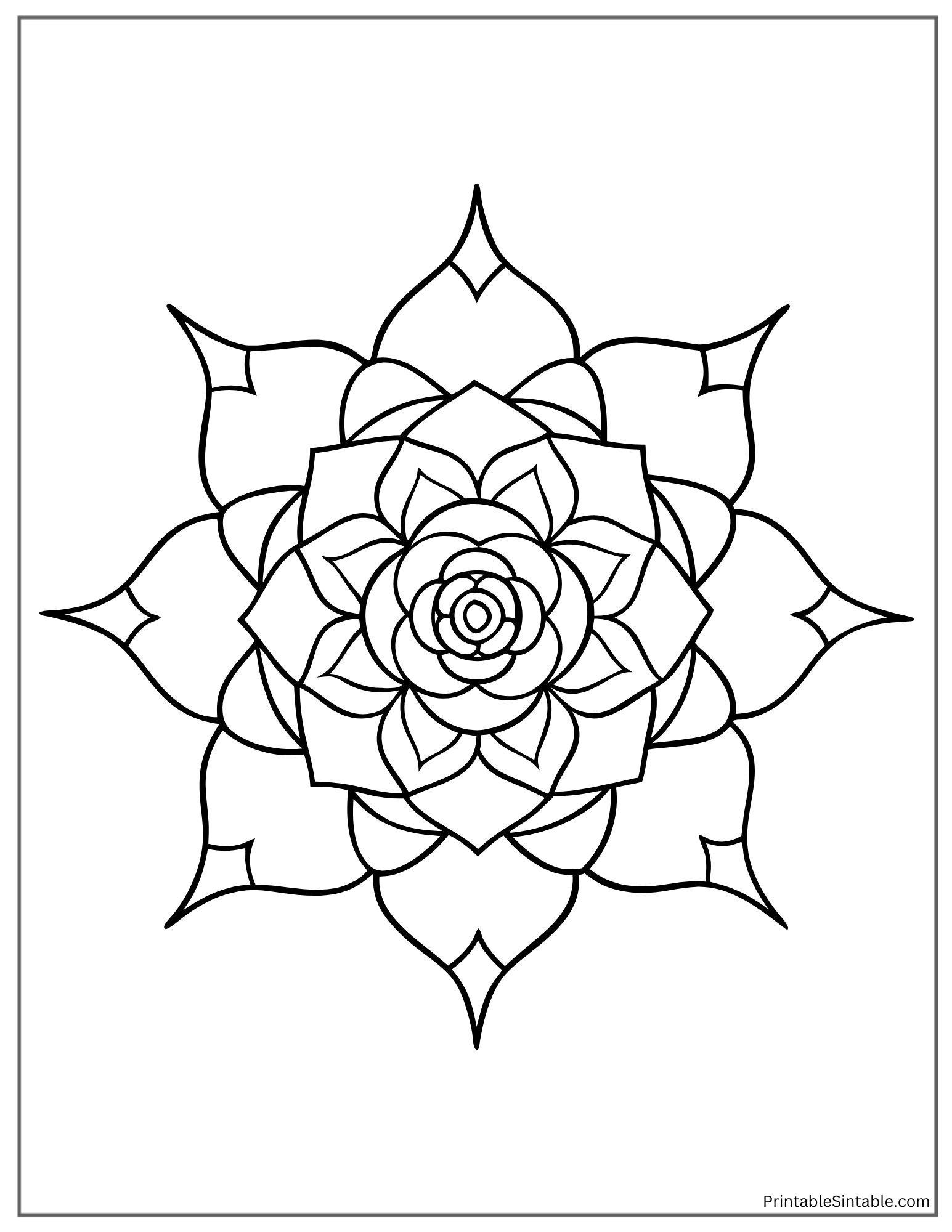 easy mandala rose for adults