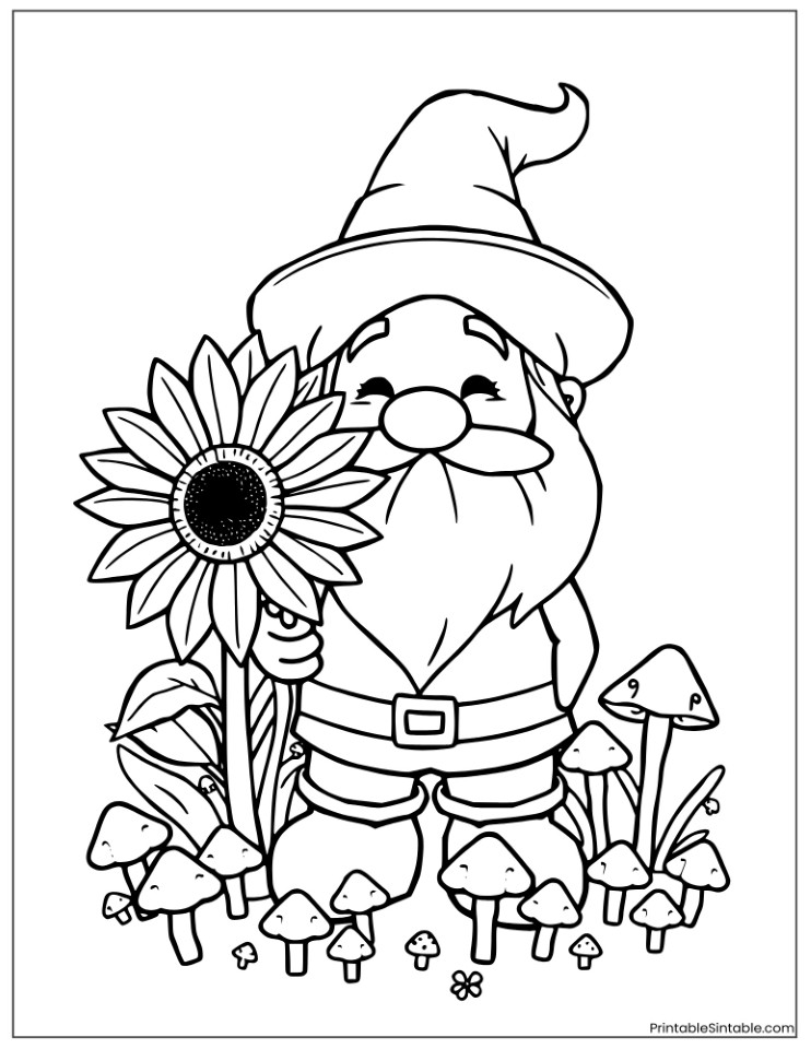 gnome with a sunflower