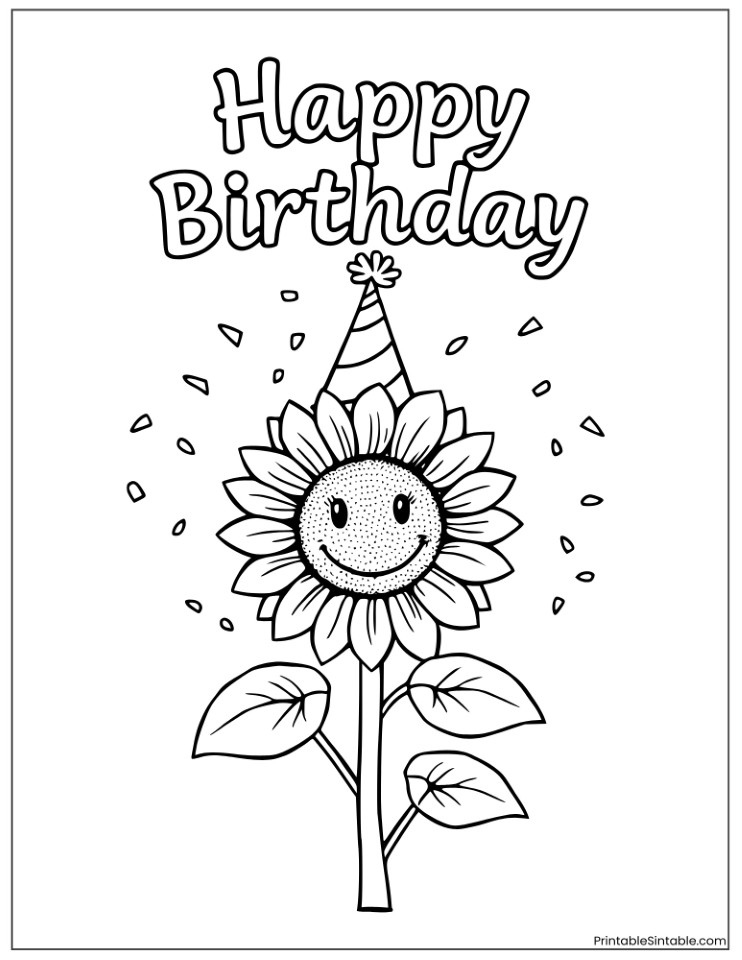 happy birthday sunflower card