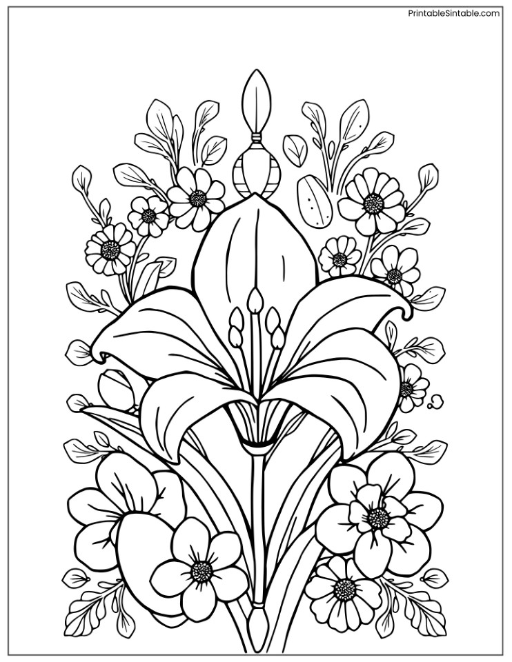 lily with floral decorations