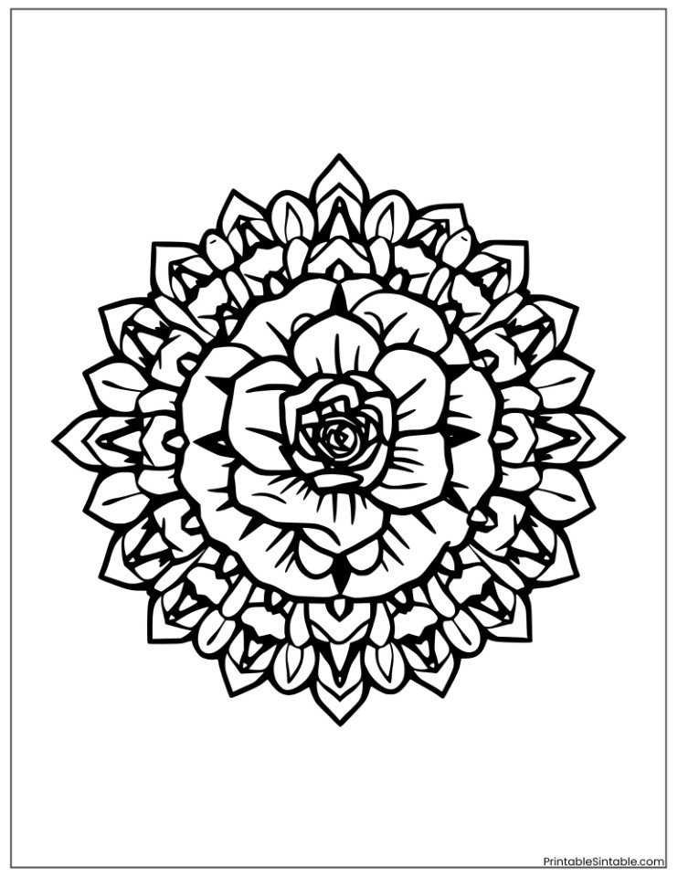 mandala rose for kids