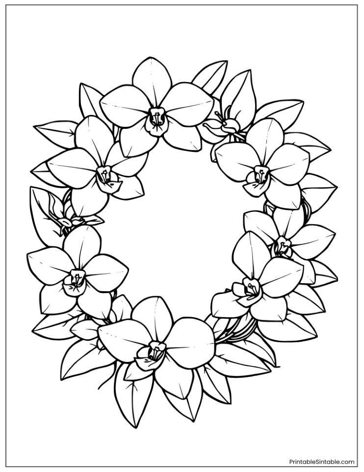 orchid wreath with delicate details