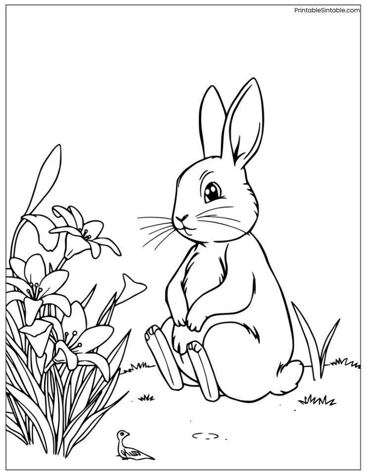 peter rabbit with lilies