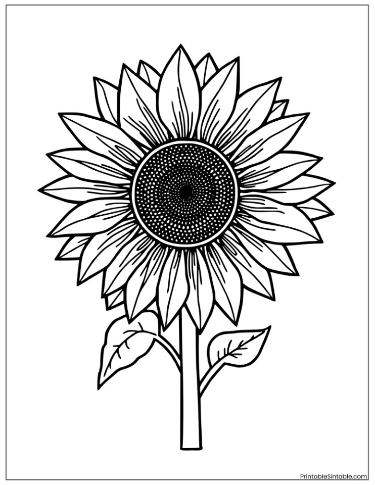 pretty sunflower with swirls