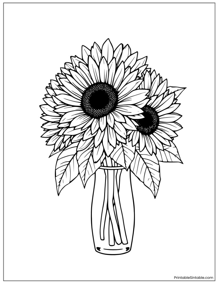 sunflowers in a vase