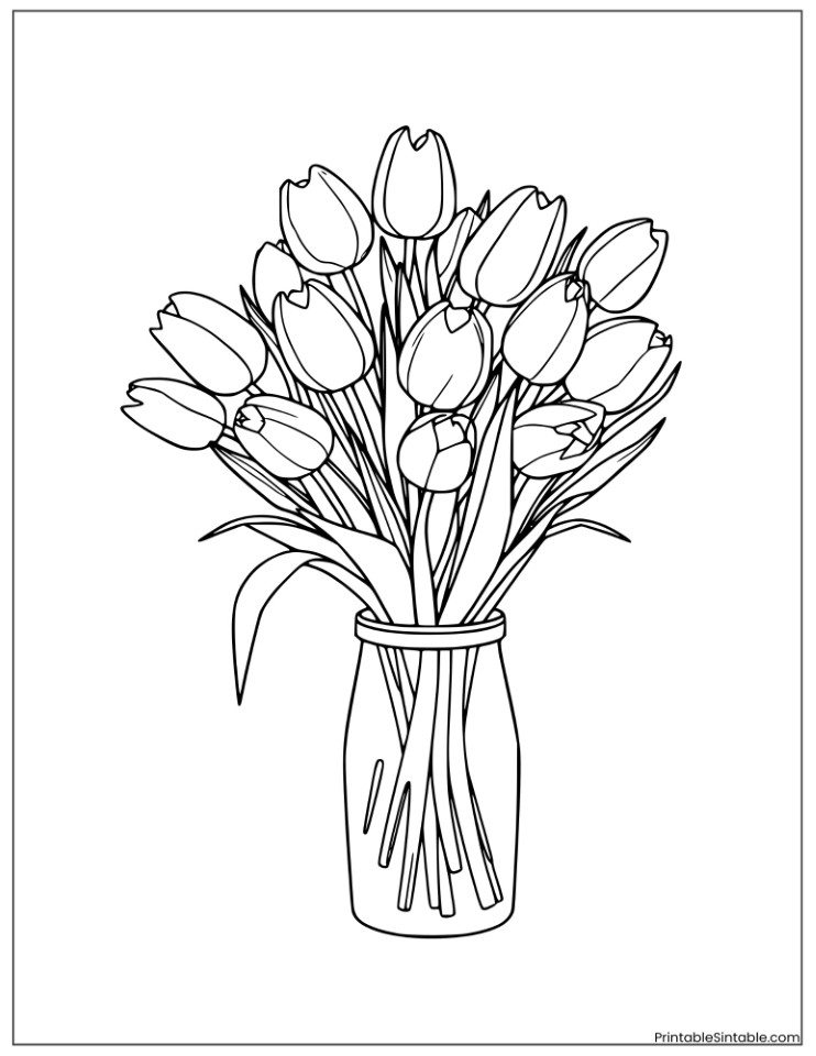 tulips bouquet on vase