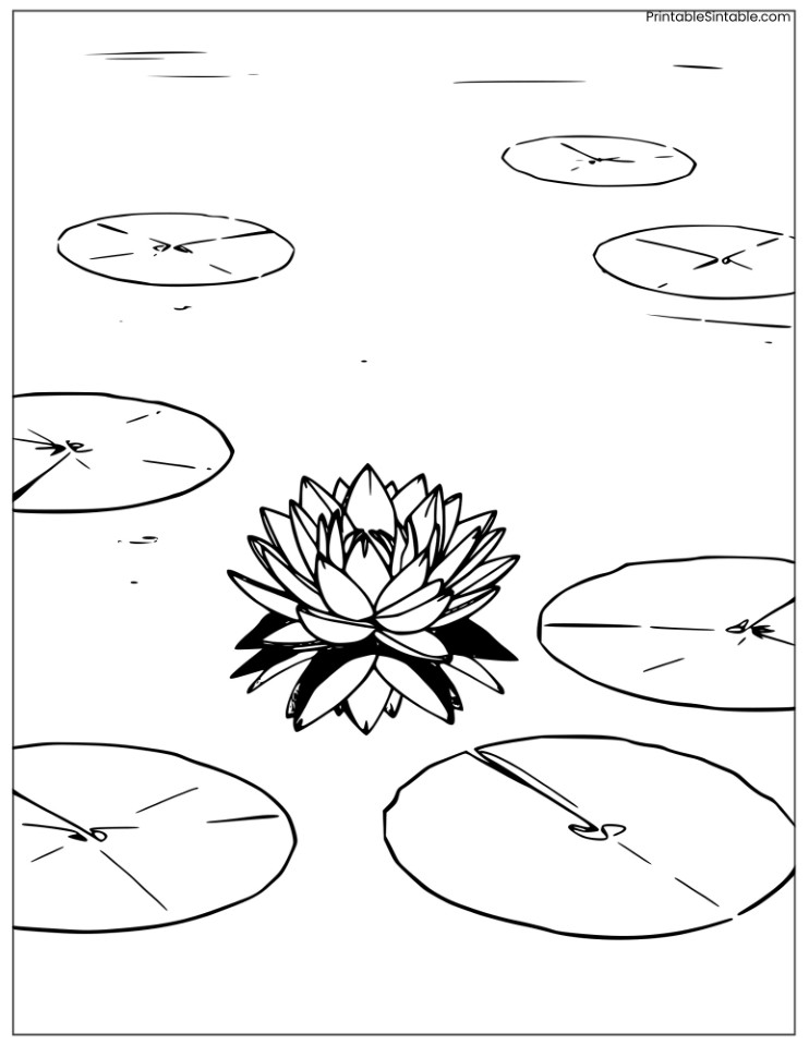 water lily floating on a pond